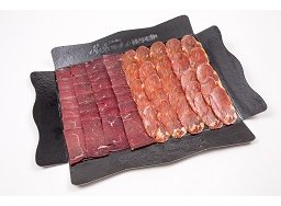 Bandeja de cecina Angus Premium y lomo ibrico 200 grs.